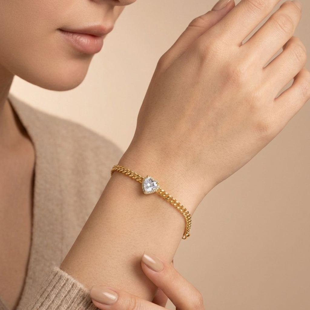 Heart Crystal Adjustable Bracelet