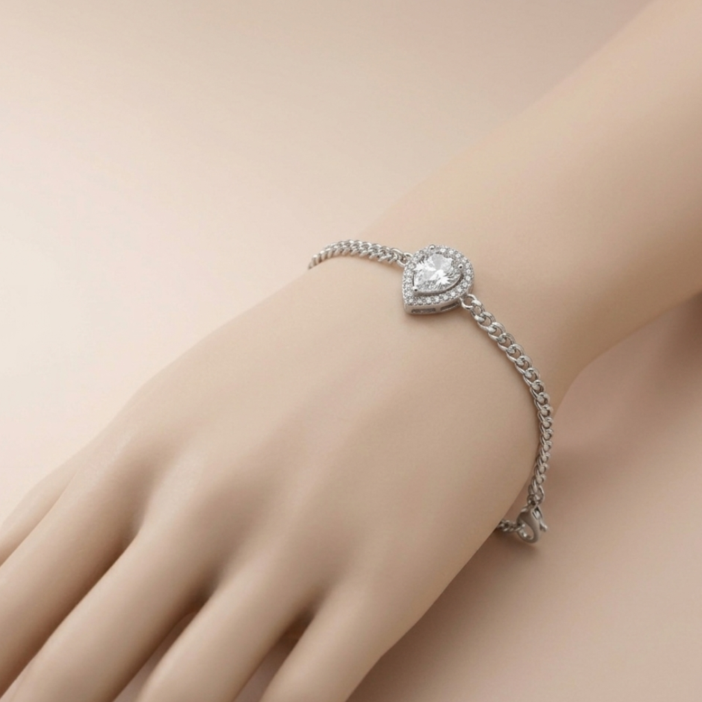 Heart Crystal Adjustable Bracelet