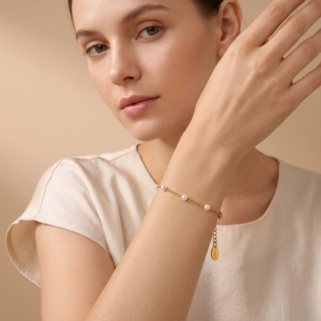Rondelle Titanium Gold Bangle