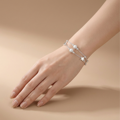 Argent Double Layer Silver Bracelet