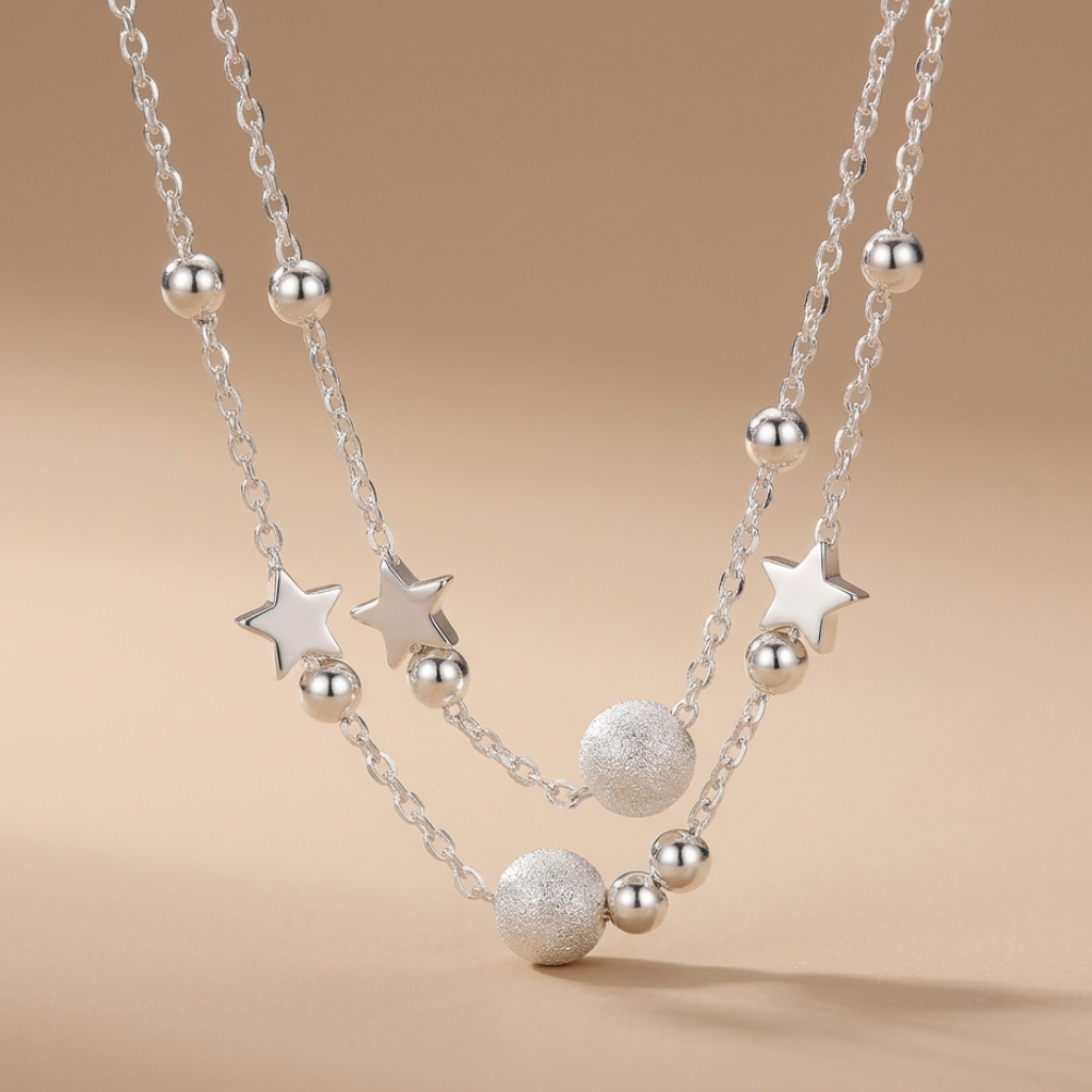 Argent Double Layer Silver Bracelet