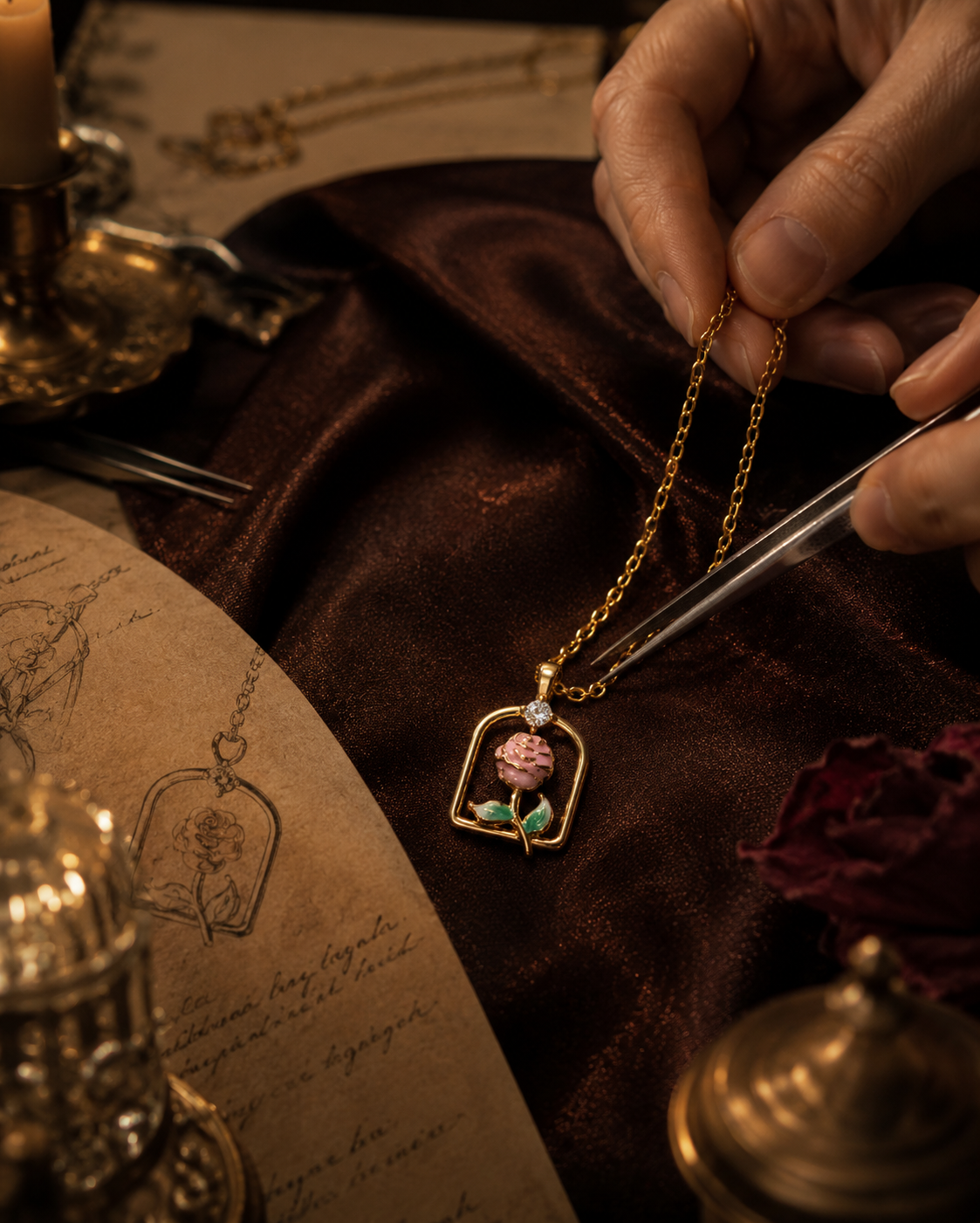 Celestial Rose Serenity Necklace