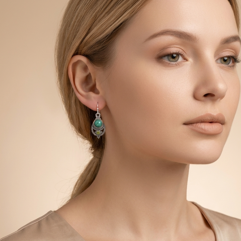 Jade Vintage Gemstone Earrings