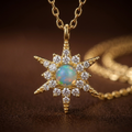 Soleil Opal Sunflower Necklace