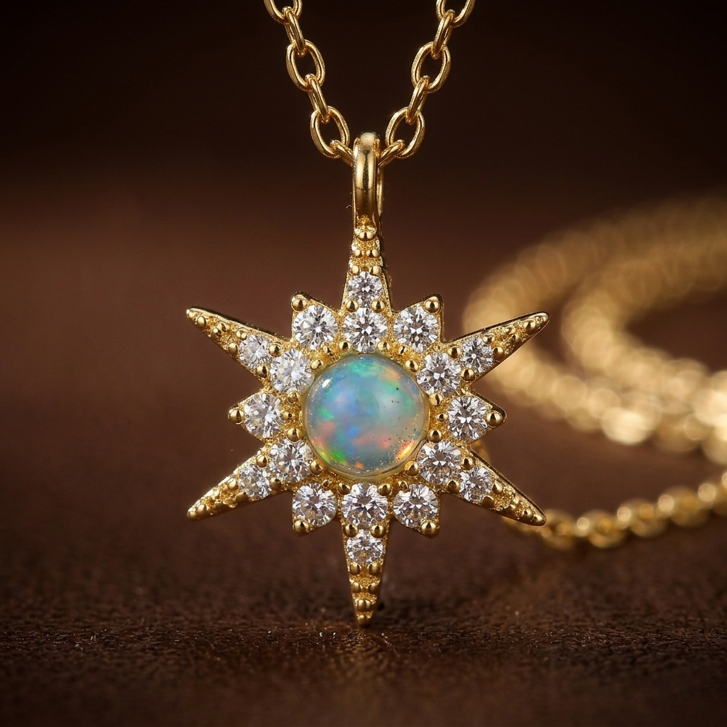 Soleil Opal Sunflower Necklace