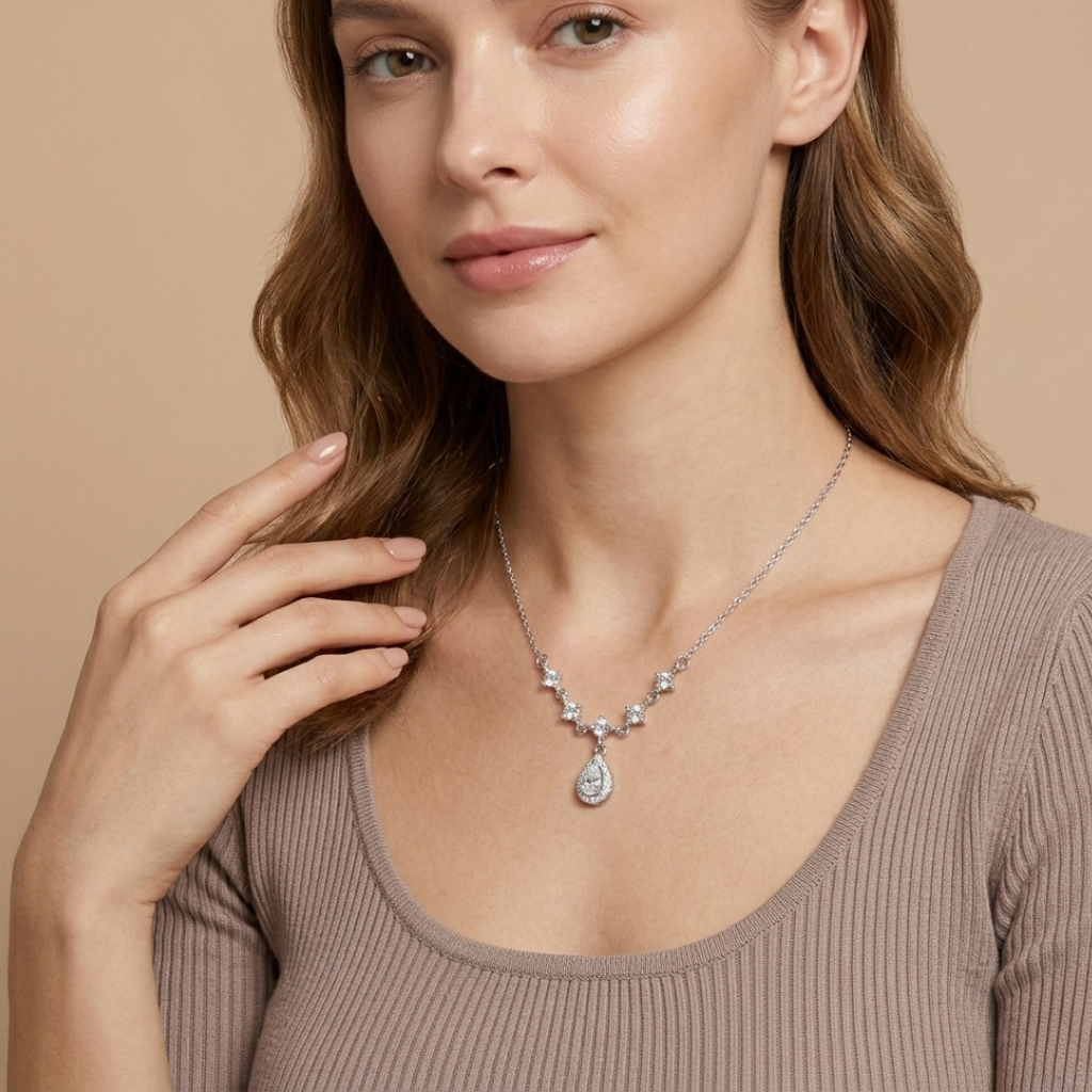 Goutte Diamond Drop Necklace