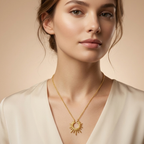 Celeste Sunflower Clavicle Necklace