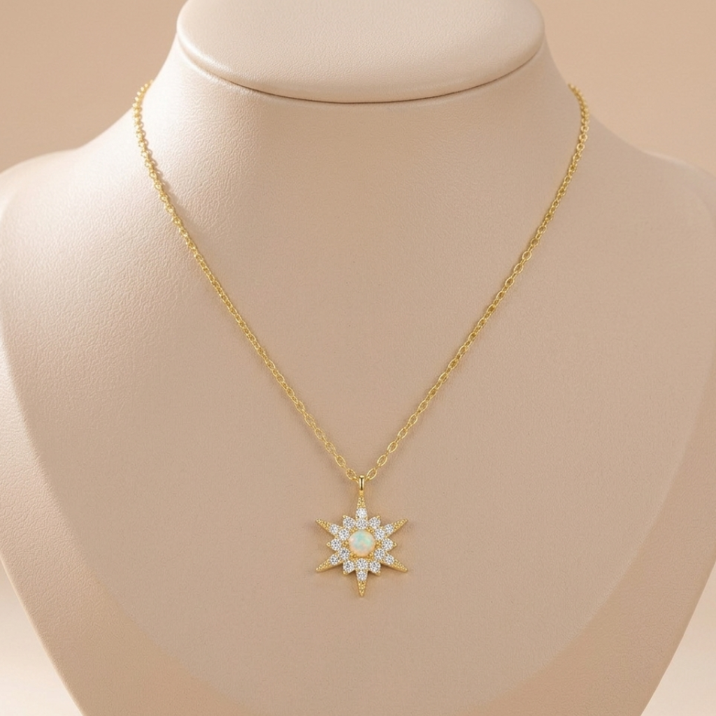 Soleil Opal Sunflower Necklace