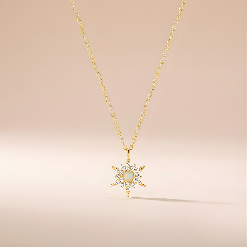 Soleil Opal Sunflower Necklace