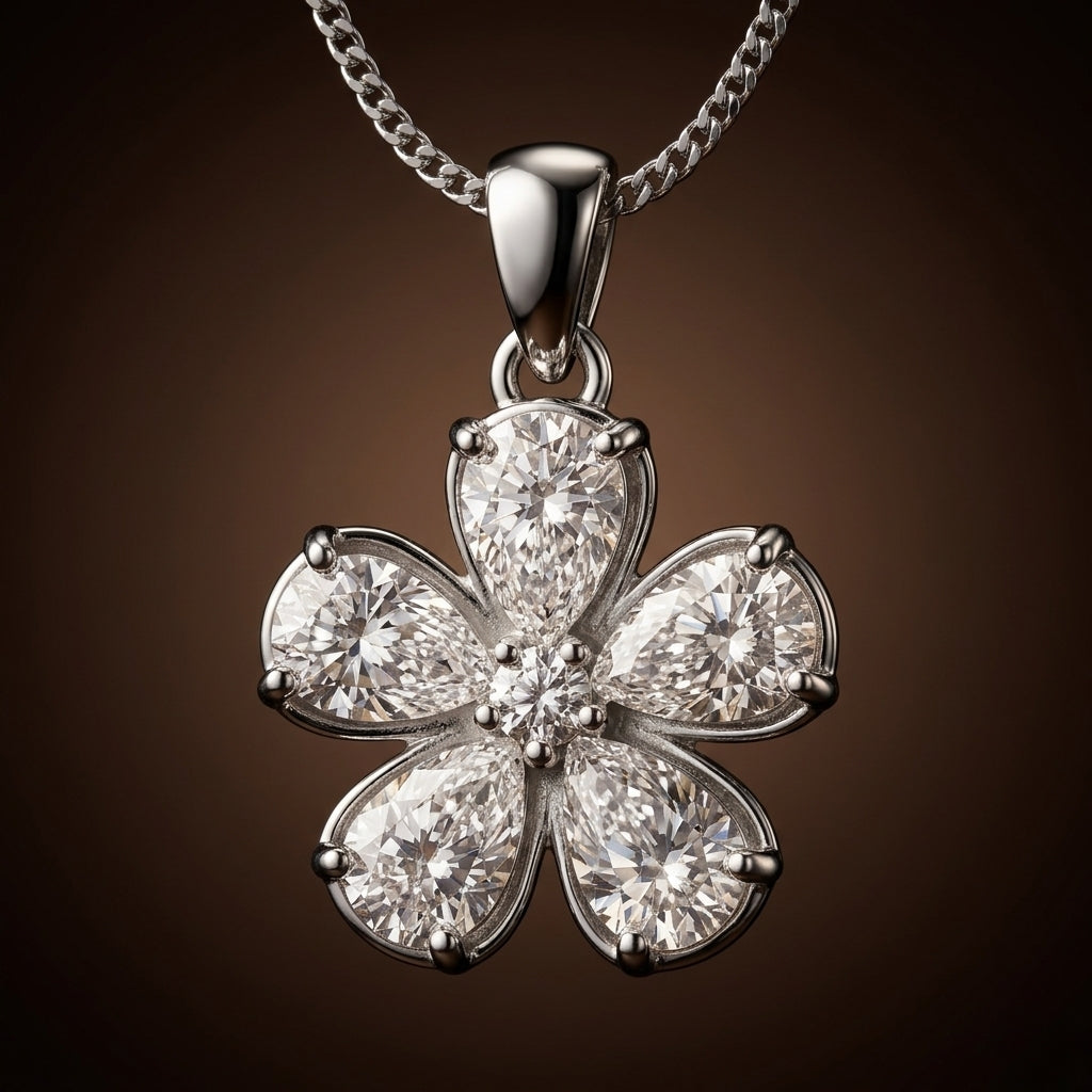 Florelle Zircon Petal Necklace