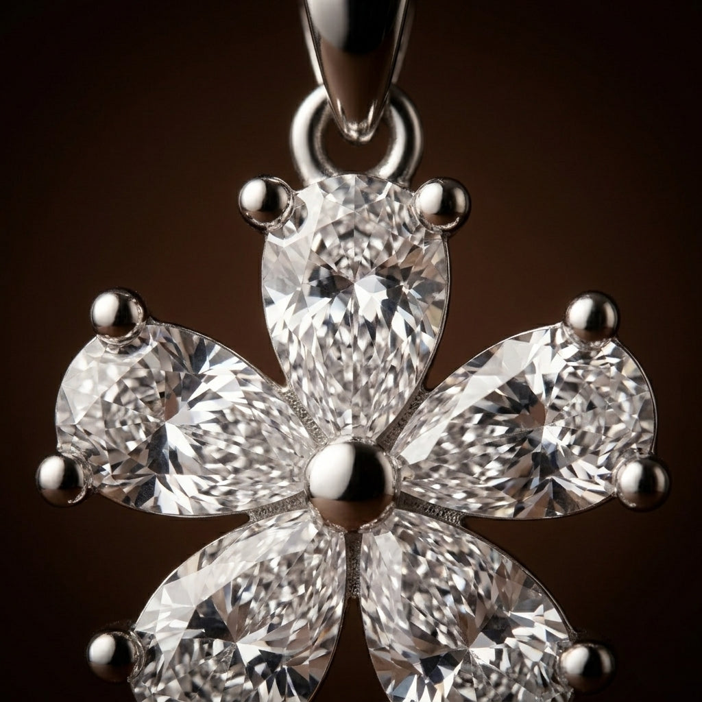 Florelle Zircon Petal Necklace